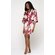 Wine Red Carmen Floral Satin Kimono Short Robe-Robemart.com