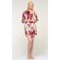 Wine Red Carmen Floral Satin Kimono Short Robe-Robemart.com