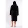Men's Black Plush Soft Warm Fleece Bathrobe with Hood, Comfy Men's Robe-Robemart.com Men's Black Plush Soft Warm Fleece Bathrobe with Hood, Comfy Men's Robe-Robemart.com