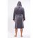 Men's Gray Plush Soft Warm Fleece Bathrobe with Hood, Comfy Men's Robe-Robemart.com Men's Gray Plush Soft Warm Fleece Bathrobe with Hood, Comfy Men's Robe-Robemart.com