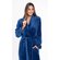 Super Soft Navy Blue Lightweight Plush Shawl Short Women's Robe-Robemart.com Super Soft Navy Blue Lightweight Plush Shawl Short Women's Robe-Robemart.com