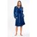 Super Soft Navy Blue Lightweight Plush Shawl Short Women's Robe-Robemart.com Super Soft Navy Blue Lightweight Plush Shawl Short Women's Robe-Robemart.com