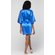 Royal Blue Satin Kimono Short Robe-Robemart.com