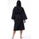 Waffle Hooded Long Robe Square Pattern Black-Robemart.com
