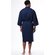 Waffle Kimono Navy Blue Long Robe Square Pattern-Robemart.com