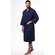 Waffle Kimono Navy Blue Long Robe Square Pattern-Robemart.com