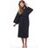 Waffle Kimono Black Long Robe Square Pattern-Robemart.com Waffle Kimono Black Long Robe Square Pattern-Robemart.com