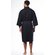 Waffle Kimono Black Long Robe Square Pattern-Robemart.com