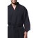 Waffle Kimono Black Long Robe Square Pattern-Robemart.com