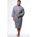 Waffle Kimono Gray Long Robe Square Pattern-Robemart.com