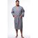 Waffle Kimono Gray Long Robe Square Pattern-Robemart.com