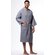 Waffle Kimono Gray Long Robe Square Pattern-Robemart.com