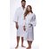 Waffle Kimono White Long Robe Square Pattern-Robemart.com