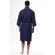Waffle Shawl Long Robe Square Pattern Navy Blue-Robemart.com
