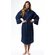 Waffle Shawl Long Robe Square Pattern Navy Blue-Robemart.com Waffle Shawl Long Robe Square Pattern Navy Blue-Robemart.com