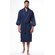 Waffle Shawl Long Robe Square Pattern Navy Blue-Robemart.com