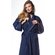 Waffle Shawl Long Robe Square Pattern Navy Blue-Robemart.com Waffle Shawl Long Robe Square Pattern Navy Blue-Robemart.com