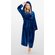 Super Soft Navy Blue Plush Hooded Women's Robe-Robemart.com