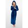 Super Soft Navy Blue Plush Hooded Women's Robe-Robemart.com