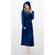 Super Soft Navy Blue Plush Hooded Women's Robe-Robemart.com