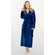 Super Soft Navy Blue Plush Hooded Women's Robe-Robemart.com