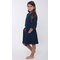 Navy Blue Waffle Kimono Kid's Robe-Robemart.com