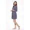 Waffle Kimono Charcoal Gray Short Robe Square Pattern-Robemart.com