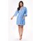 Waffle Kimono Serenity Blue Short Robe Square Pattern-Robemart.com