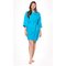Waffle Kimono Turquoise Short Robe Square Pattern-Robemart.com