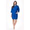 Waffle Kimono Lapis Blue Short Robe Square Pattern-Robemart.com