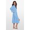 Waffle Kimono Serenity Blue Long Robe Square Pattern-Robemart.com