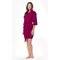 Waffle Kimono Wine Red Short Robe Square Pattern-Robemart.com