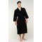 100% Turkish Cotton Black Waffle Kimono Robe-Robemart.com