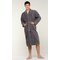 100% Turkish Cotton Gray Terry Kimono Bathrobe-Robemart.com