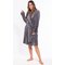 Super Soft Gray Lightweight Plush Shawl Short Women's Robe-Robemart.com