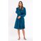 Super Soft Harbor Blue Lightweight Plush Shawl Short Women's Robe-Robemart.com