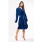 Super Soft Navy Blue Lightweight Plush Shawl Short Women's Robe-Robemart.com
