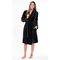 Super Soft Black Lightweight Plush Shawl Short Women's Robe-Robemart.com