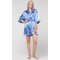 Airy Blue Satin Kimono Short Robe-Robemart.com