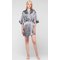 Classic Gray Satin Kimono Short Robe-Robemart.com