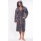 Men's Gray Plush Soft Warm Fleece Bathrobe with Hood, Comfy Men's Robe-Robemart.com