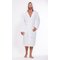 Men's White Plush Soft Warm Fleece Bathrobe with Hood, Comfy Men's Robe-Robemart.com