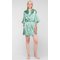 Mint Green Satin Kimono Short Robe-Robemart.com