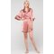 Rose Pink Satin Kimono Short Robe-Robemart.com