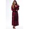 Super Soft Redplaid Plush Hooded Women's Robe-Robemart.com