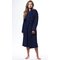 100% Turkish Cotton Navy Blue Terry Kimono Bathrobe-Robemart.com