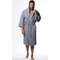 Waffle Hooded Long Robe Square Pattern Gray-Robemart.com