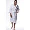 Waffle Hooded Long Robe Square Pattern White-Robemart.com