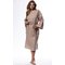 Waffle Kimono Taupe Long Robe Square Pattern-Robemart.com