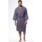 Waffle Kimono Charcoal Long Robe Square Pattern-Robemart.com